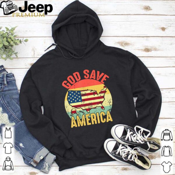 Retro Vintage God Save America US Flag Patriotic American hoodie, sweater, longsleeve, shirt v-neck, t-shirt