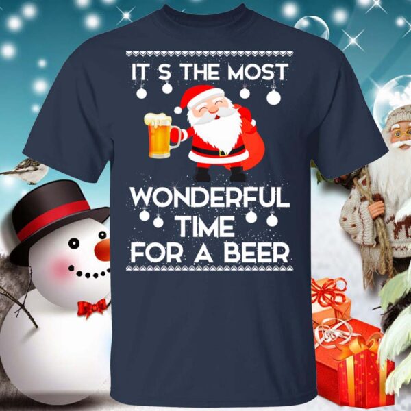 Santa Its The Most Wonderful Time Tor A Beer Shirt 2