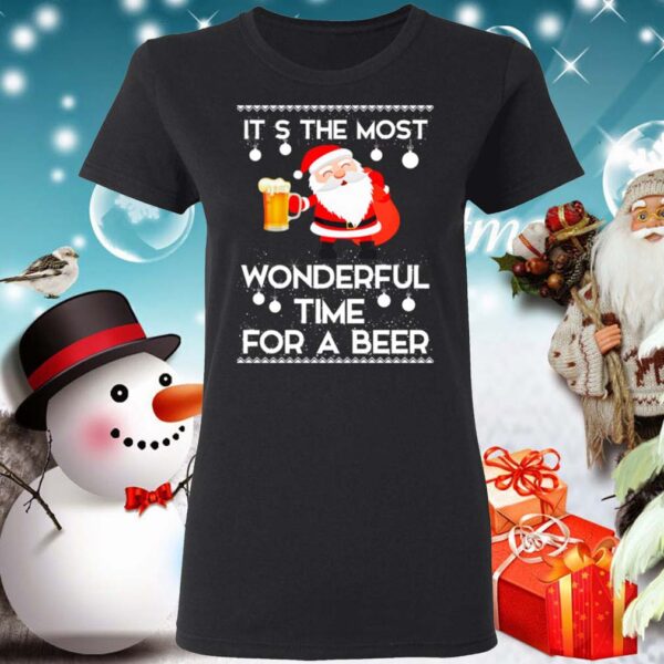 Santa Its The Most Wonderful Time Tor A Beer Shirt 3