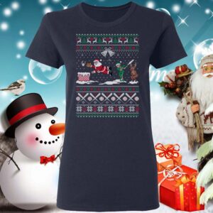 Santa Playing Baseball Funny Ugly Christmas Shirt 4