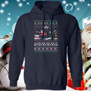 Santa Playing Baseball Funny Ugly Christmas Shirts