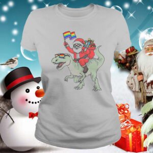 Santa Riding Saurus shirt