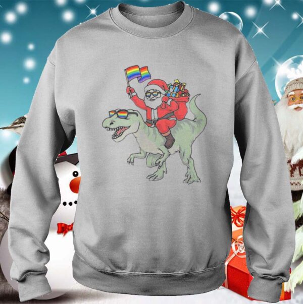 Santa Riding Saurus shirt
