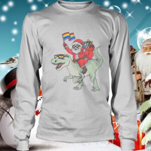 Santa Riding Saurus shirt 4 Shirt, hoodie, sweater, long sleeve and tank top