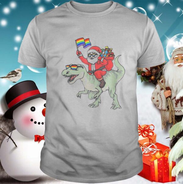 Santa Riding Saurus shirt