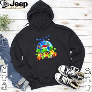 Santa Turtle Christmas light shirt