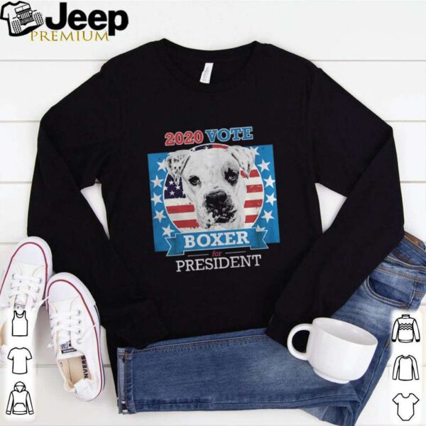 2020 Vote Boxer For President Dog American Flag shirt