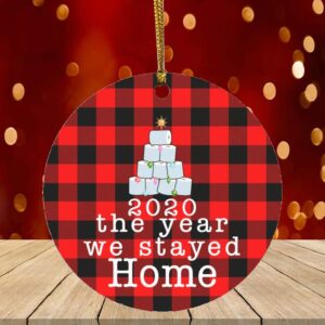 2020 the Year We Stayed Home Quarantine Christmas Ornaments Holiday Flat Circle Ornament