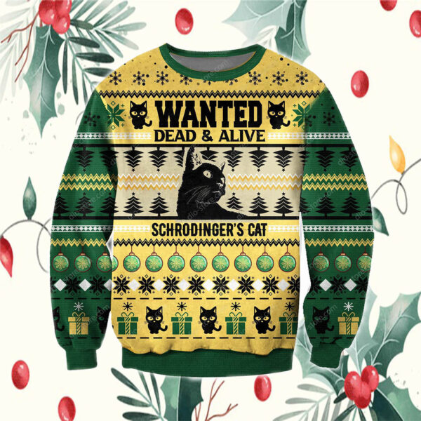 3D Printed Wanted Dead & Alive Schrodinger’s Cat Ugly Christmas Sweater