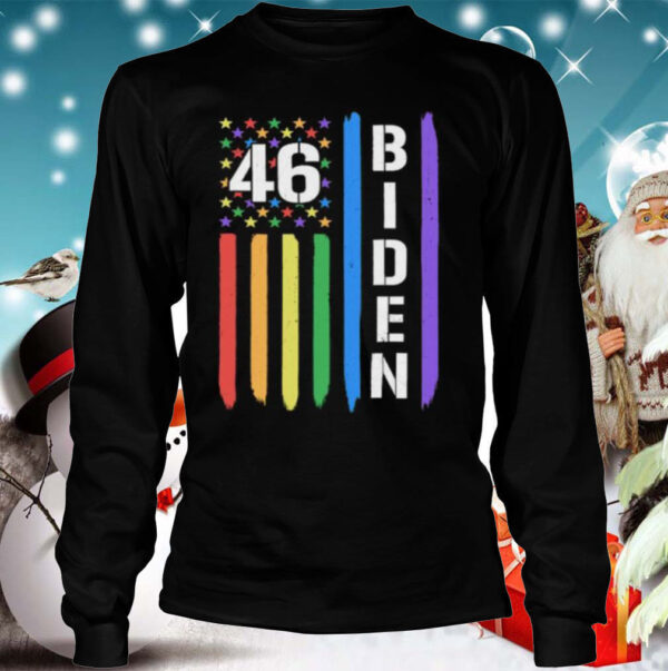 46 Biden American Flag LGBT Gay Pride Rainbow shirt
