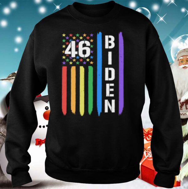 46 Biden American Flag LGBT Gay Pride Rainbow shirt
