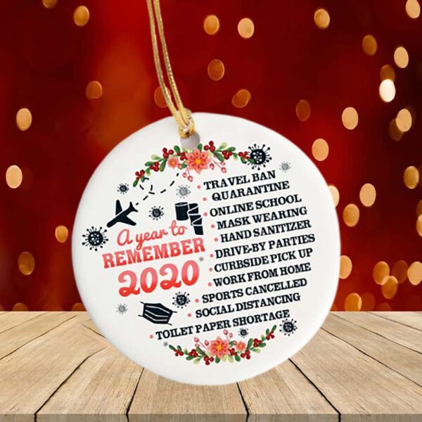 A Year To Remember 2020 Decorative Christmas Circle Ornament