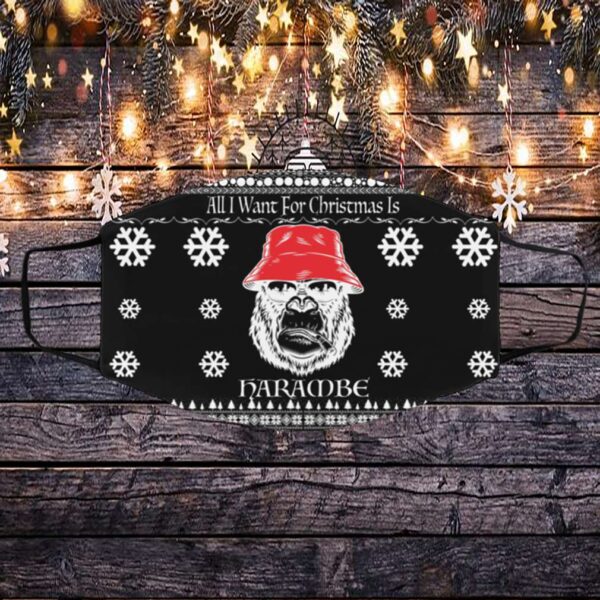 All I Want For Christmas Is Harambe Ugly Christmas Face Mask