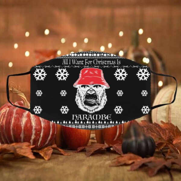 All I Want For Christmas Is Harambe Ugly Christmas Face Mask