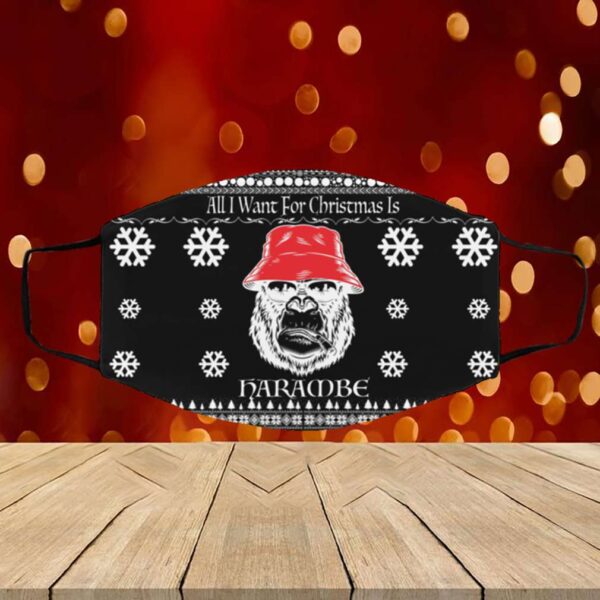 All I Want For Christmas Is Harambe Ugly Christmas Face Mask