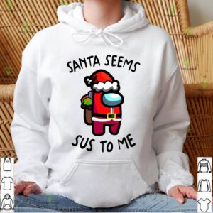 Among Game Us Christmas Shirt, Santa Seems Sus To Me, Crewmate Or Impostor Shirt