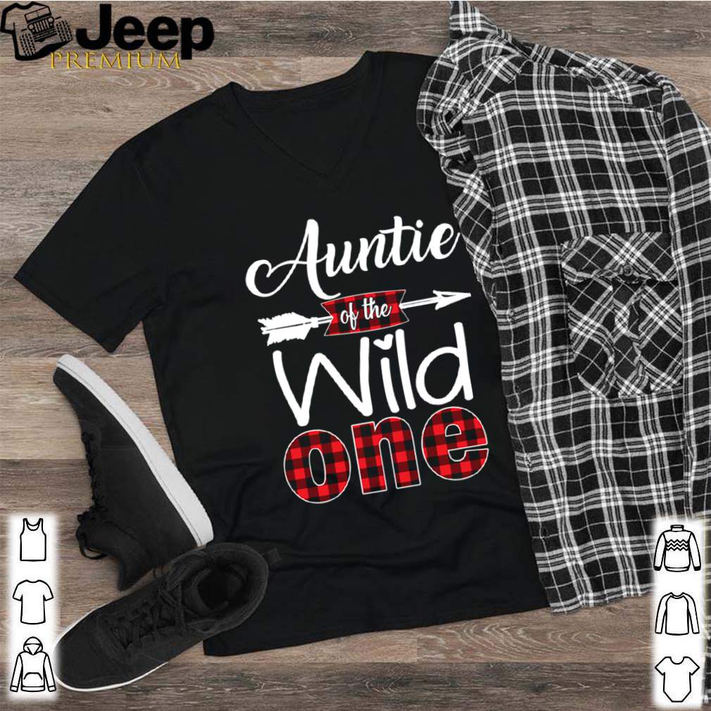 Auntie Of The Wild One Buffalo Plaid Red 1St