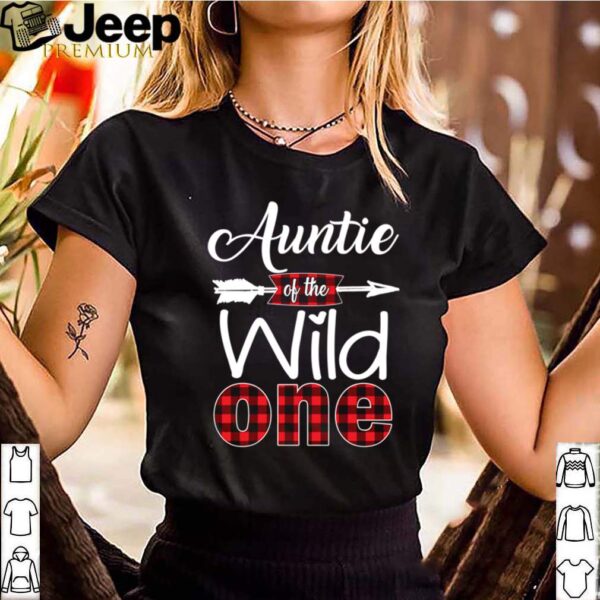 Auntie Of The Wild One Buffalo Plaid Red 1St