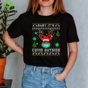 Baby Its C o v i d Outside Reindeer Ugly Christmas shirt