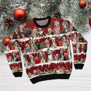 Bearded Collie Ugly Christmas Sweater For Bearded Collie Lovers On National Ugly Sweater Day And Christmas Time