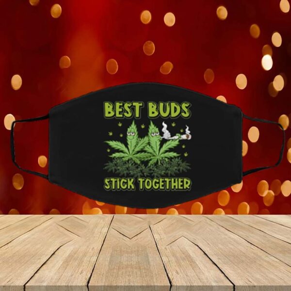 Best Buds Stick Together Trippy Pot Leaf Washable Reusable Custom – Printed Cloth Face Mask Cover