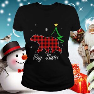 Big Sister Bear Red Plaid Christmas