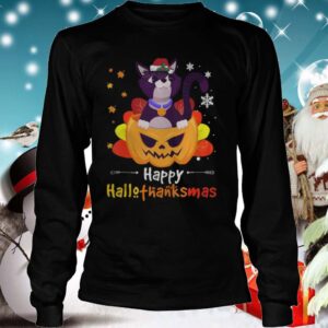 When the powerfish fed browntown hoodie, sweater, longsleeve, shirt v-neck, t-shirtBlack Cat Halloween And Merry Christmas Happy Hallothanksmas