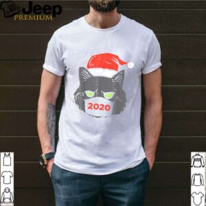 Black Cat Santa Face Mask 2020 Xmas Quarantine shirt