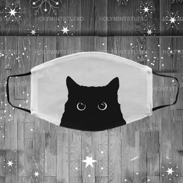 Black Cat Washable Reusable Custom – Printed Cloth Face Mask Cover