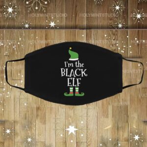 Black Elf Costume For Matching Family Christmas Group Face Mask