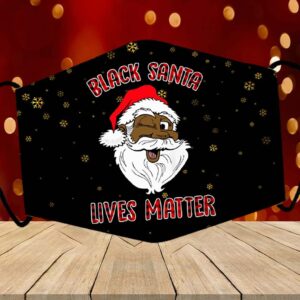 Black Santa Lives Matter Face Mask