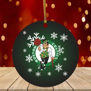 Boston Celtics Merry Christmas Circle Ornament