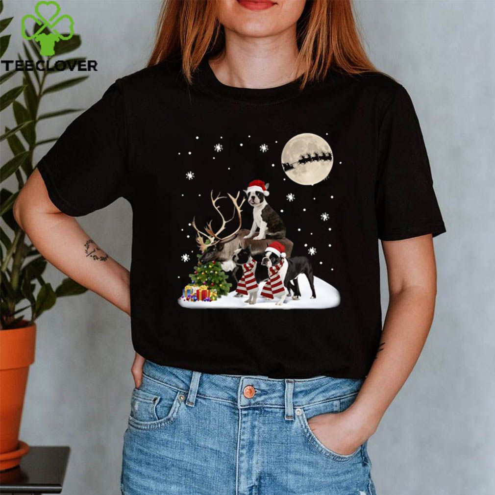 Boston Terrier Gorgeous With Reindeer Boston Lover Christmas shirt 4 Boston Terrier Gorgeous With Reindeer Boston Lover Christmas shirt