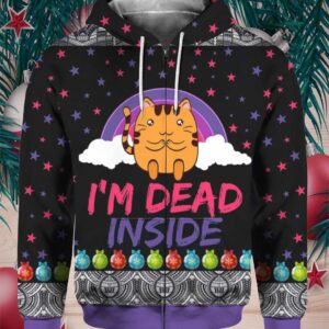 Cat I’m Dead Inside 3D Ugly Christmas Sweater Hoodie