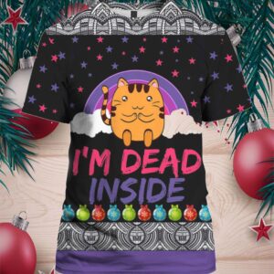 Cat I’m Dead Inside 3D Ugly Christmas Sweater Hoodie