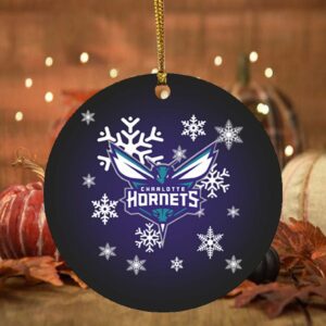 Charlotte Hornets Merry Christmas Circle Ornament