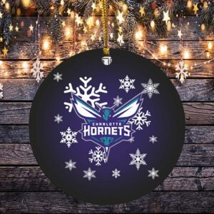Charlotte Hornets Merry Christmas Circle Ornament
