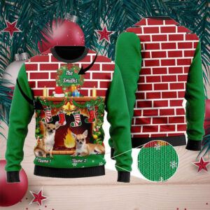 Chihuahua Custom Ugly Sweater For Someone Who Loves Pet And Family On Christmas Time – Customize Family Names And Dog Names