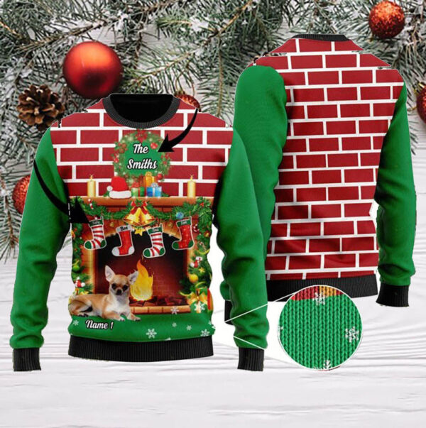 Chihuahua Custom Ugly Sweater For Someone Who Loves Pet And Family On Christmas Time - Customize Family Names And Dog Names