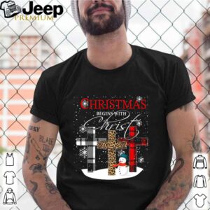 Christmas Begins With Christ Sowman Jesus Christmas Ugly shirt