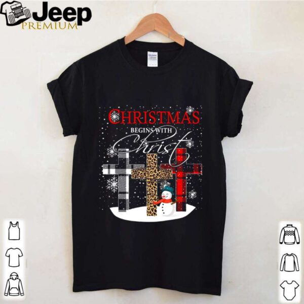 Christmas Begins With Christ Sowman Jesus Christmas Ugly shirt