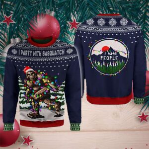 Christmas I Party With Sasquatch Camping Knitting Pattern 3D Fullprint Shirt Shirt, hoodie, sweater, long sleeve and tank top