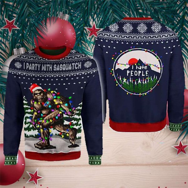 Christmas I Party With Sasquatch Camping Knitting Pattern 3D Fullprint Shirt