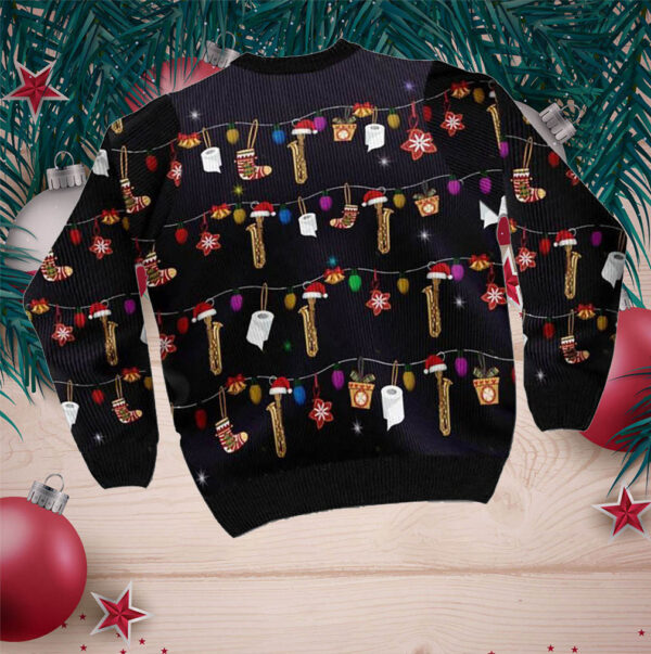 Christmas Saxophone Ugly Sweater For Saxophone Lovers On Christmas Days
