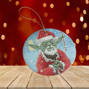 Christmas Yoda Circle Ornament