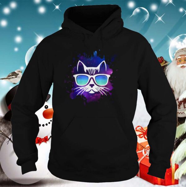Cool Cat With Sunglasses Over Space hoodie, sweater, longsleeve, shirt v-neck, t-shirt