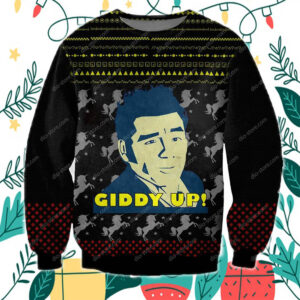 Cosmo Kramer Giddy Up 3D Print Ugly Christmas Sweater - Dio Store