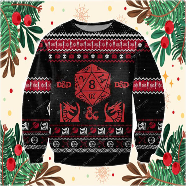 Dungeons & Dragons 3D Print Ugly Christmas Sweathoodie, sweater, longsleeve, shirt v-neck, t-shirt