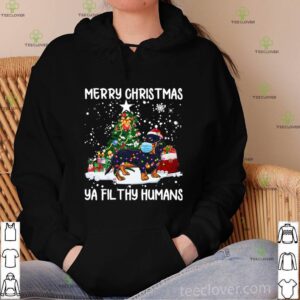 Dachshund Face Mask Merry Christmas Ya Filthy Humans hoodie, sweater, longsleeve, shirt v-neck, t-shirt