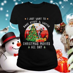 Dachshund Santa I just want to bake stuff and watch Christmas movies all day retro shirt